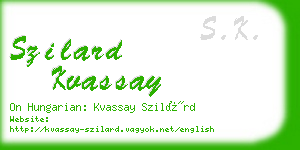 szilard kvassay business card